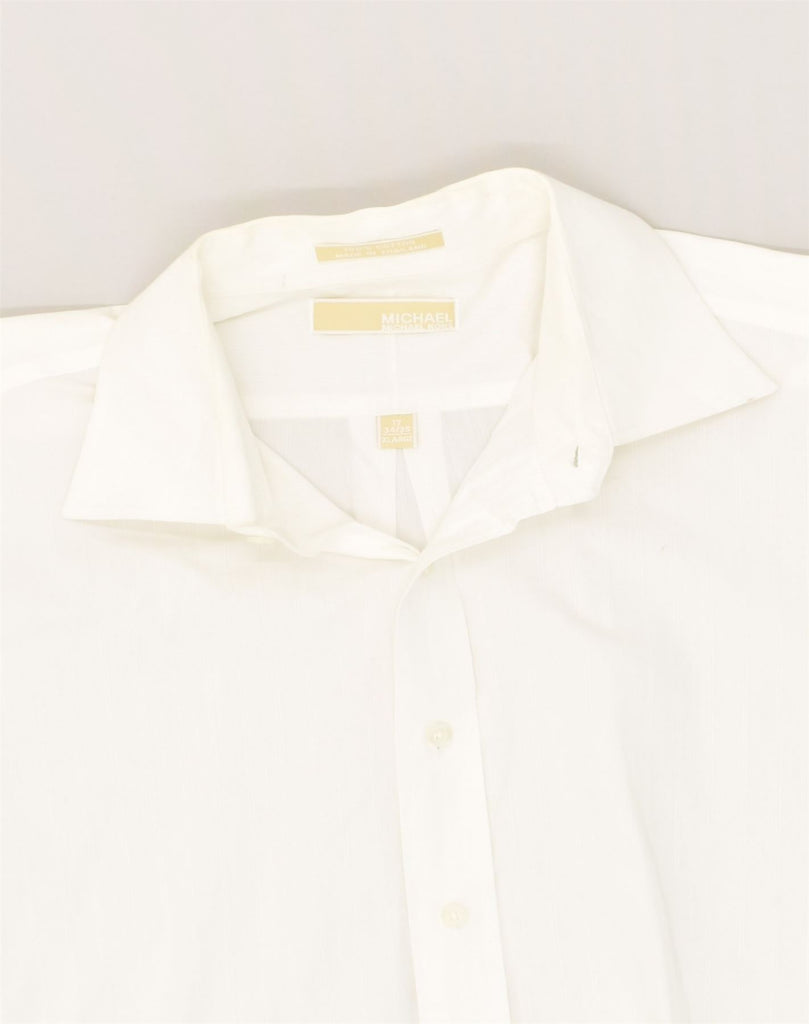 MICHAEL KORS Mens Shirt Size 17 XL White Cotton | Vintage Michael Kors | Thrift | Second-Hand Michael Kors | Used Clothing | Messina Hembry 