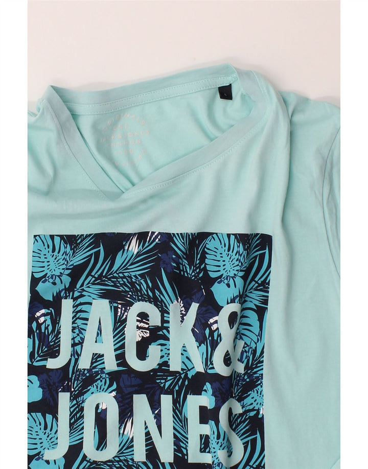 JACK & JONES Mens Graphic T-Shirt Top Large Blue Cotton Vintage Jack & Jones and Second-Hand Jack & Jones from Messina Hembry 