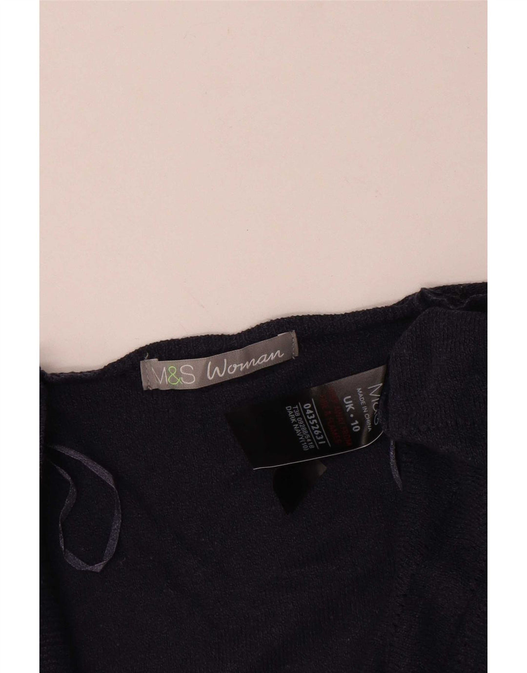 Marks & Spencer Womens Short Sleeve Cardigan Top UK 10 Small Navy Blue