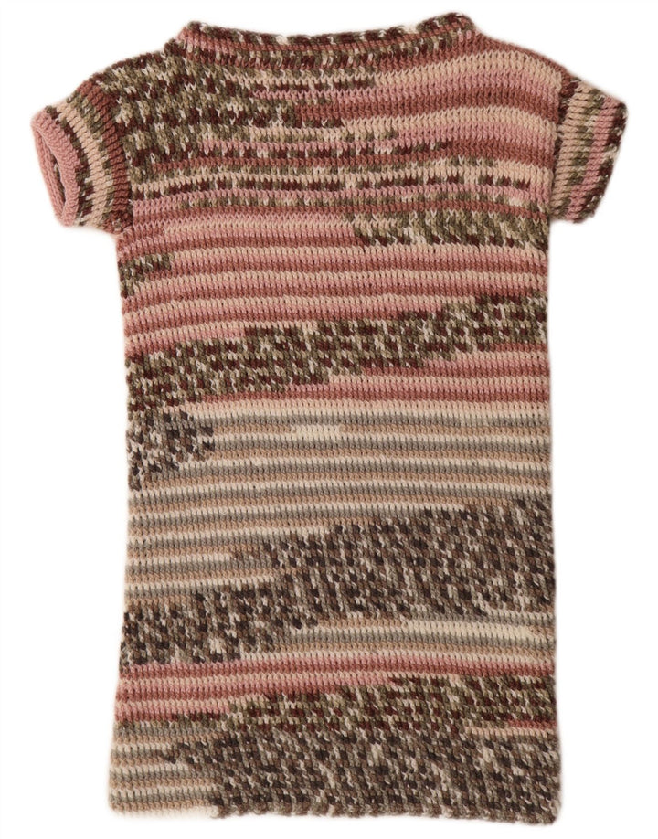 Vintage Womens Jumper Dress UK 14 Medium Multicoloured Striped