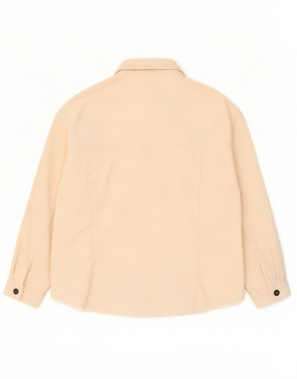 Zara Womens Oversized Corduroy Shirt UK 14 Medium Beige Cotton