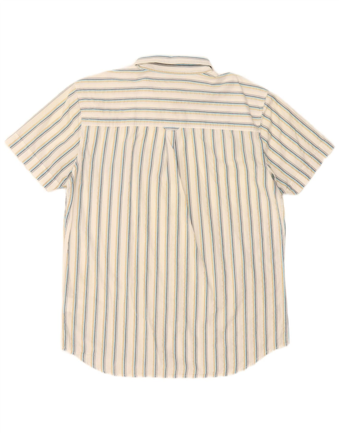 Lee Mens Short Sleeve Shirt Large White Striped Cotton