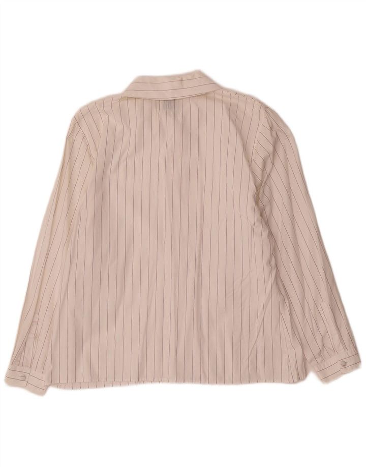 Benetton Womens Shirt UK 16 Large White Striped