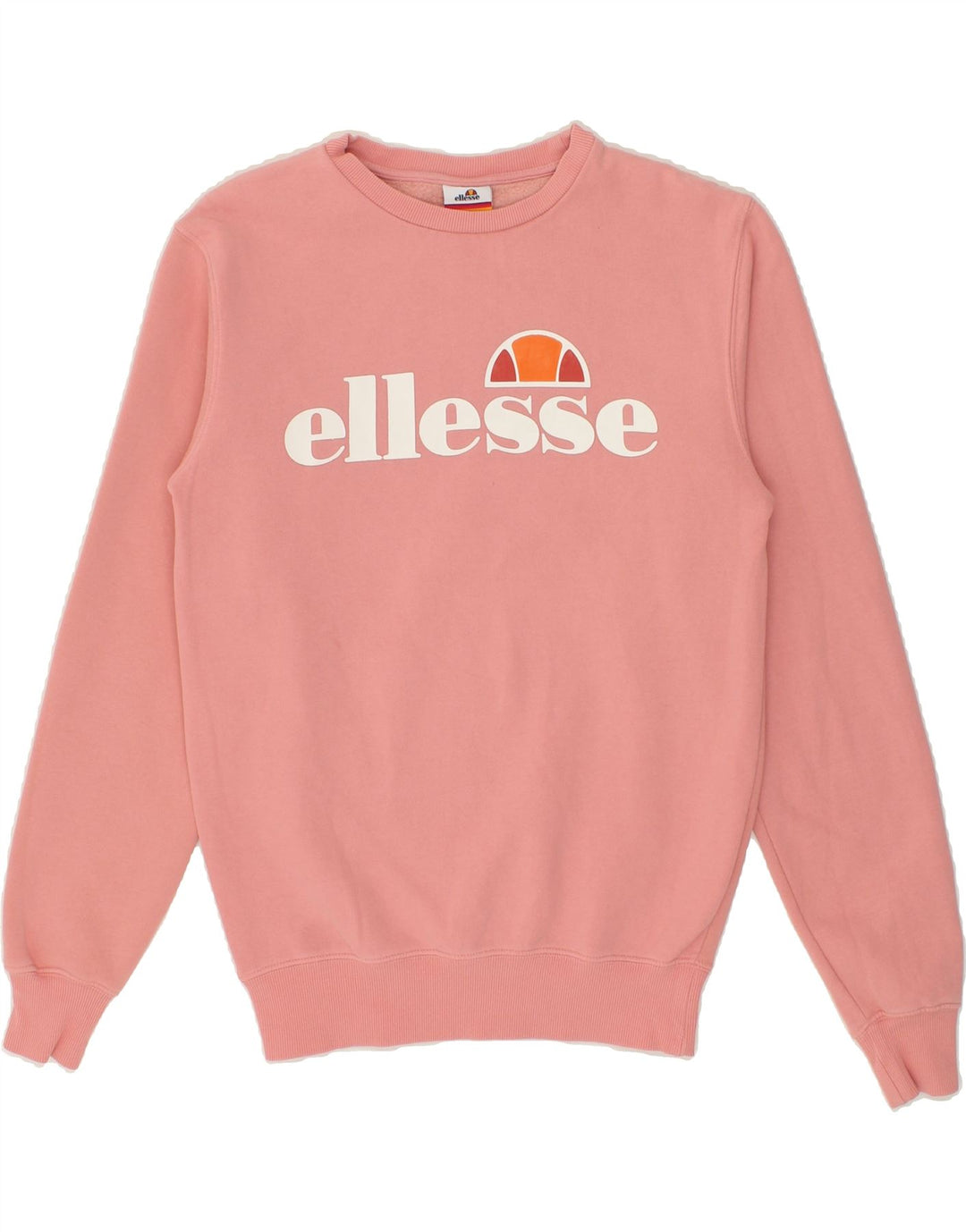 ELLESSE Womens Graphic Sweatshirt Jumper UK 8 Small Pink Cotton Vintage Ellesse and Second-Hand Ellesse from Messina Hembry 