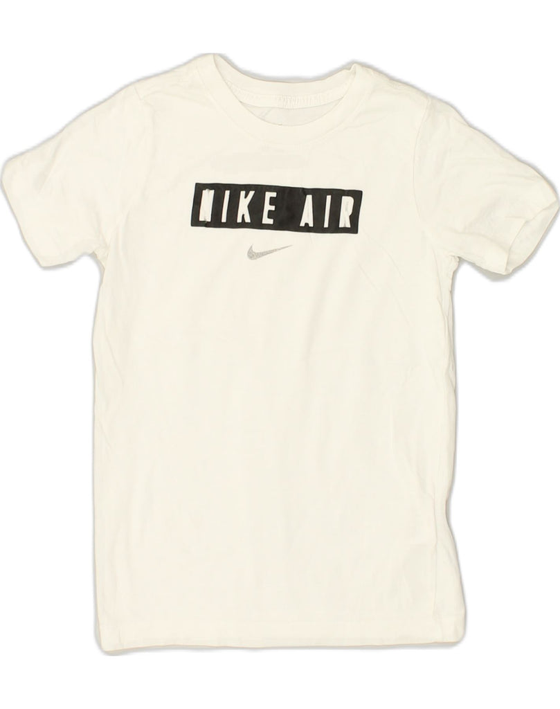 NIKE Boys Graphic T-Shirt Top 8-9 Years Small  White Cotton | Vintage Nike | Thrift | Second-Hand Nike | Used Clothing | Messina Hembry 