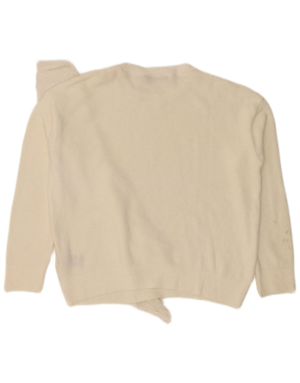 Marks & Spencer Womens Boat Neck Jumper Sweater UK 12 Medium White