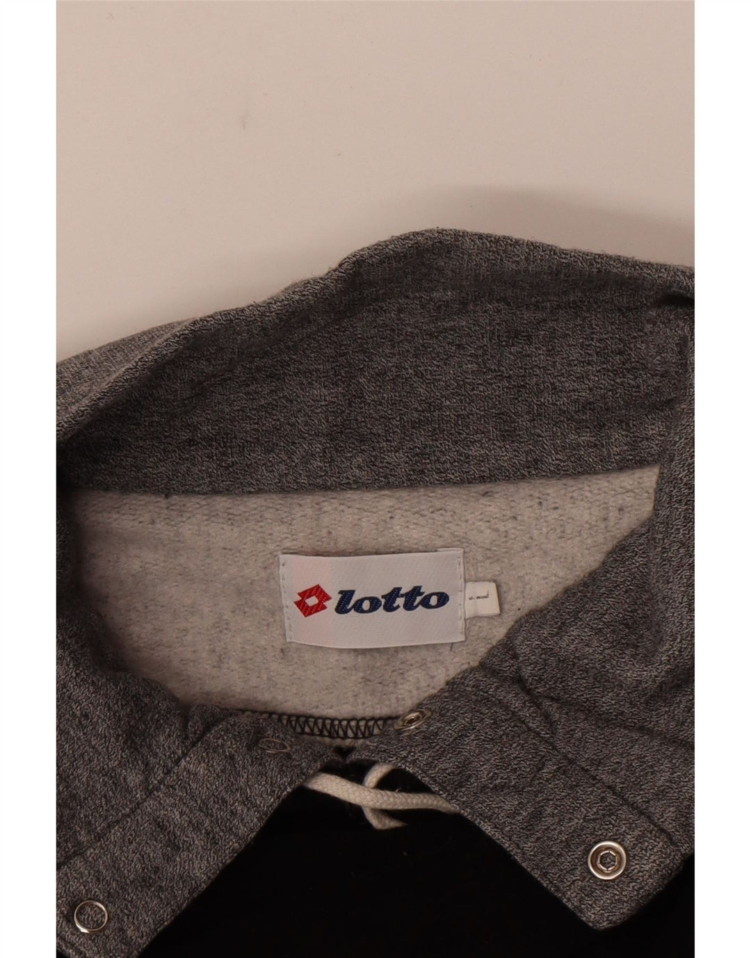 Lotto Mens Graphic Button Neck Sweatshirt Jumper Large Black Colourblock