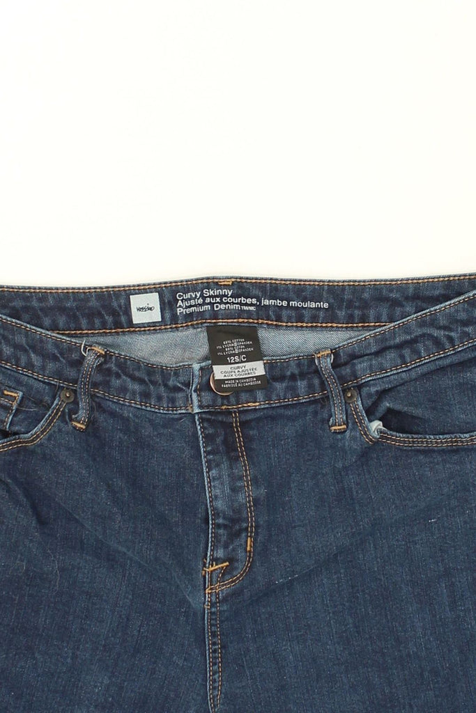 MOSSIMO Womens Curvy Skinny Jeans US 12 Large W34 L28 Blue Cotton | Vintage Mossimo | Thrift | Second-Hand Mossimo | Used Clothing | Messina Hembry 