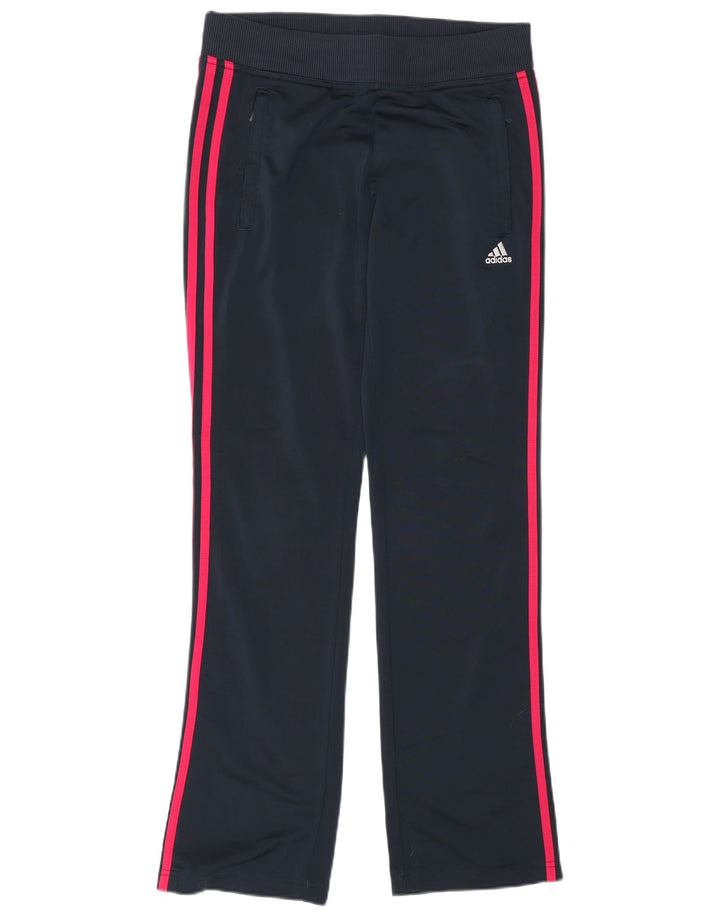 Adidas Womens Tracksuit Trousers UK 10 Small Navy Blue Polyester