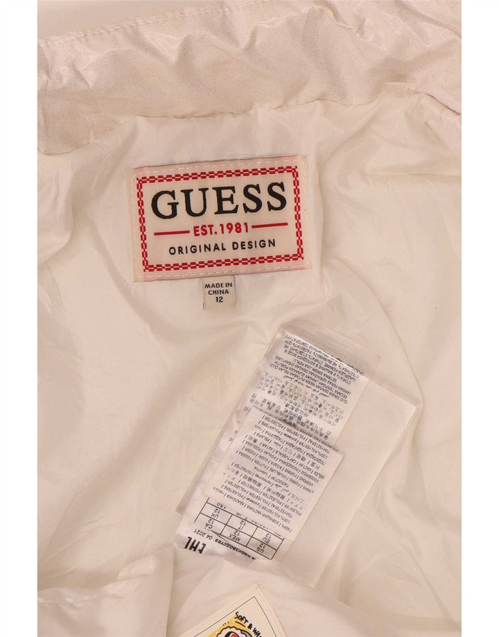 Guess Girls Graphic Padded Coat 11-12 Years White Polyester