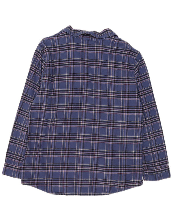 Tommy Hilfiger Womens Flannel Shirt UK 18 XL Navy Blue Check Cotton