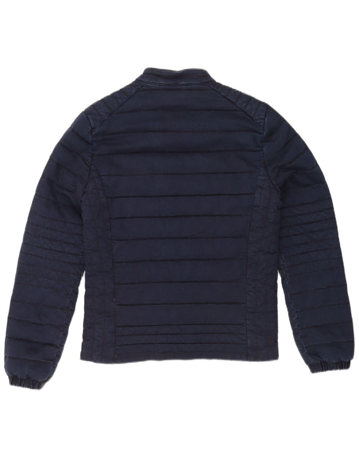 Guess Mens Padded Jacket UK 40 Large Navy Blue Cotton