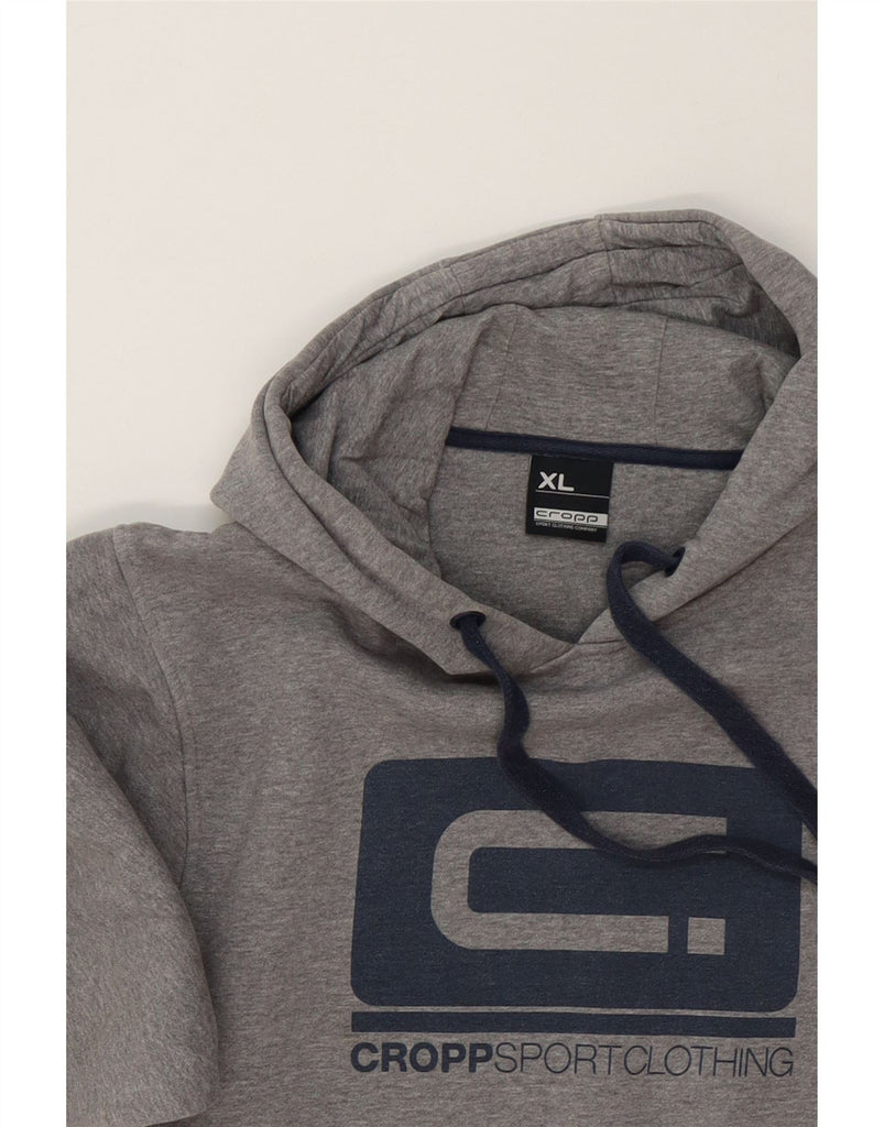 CROPP Mens Graphic Hoodie Jumper XL Grey Cotton Vintage Cropp and Second-Hand Cropp from Messina Hembry 