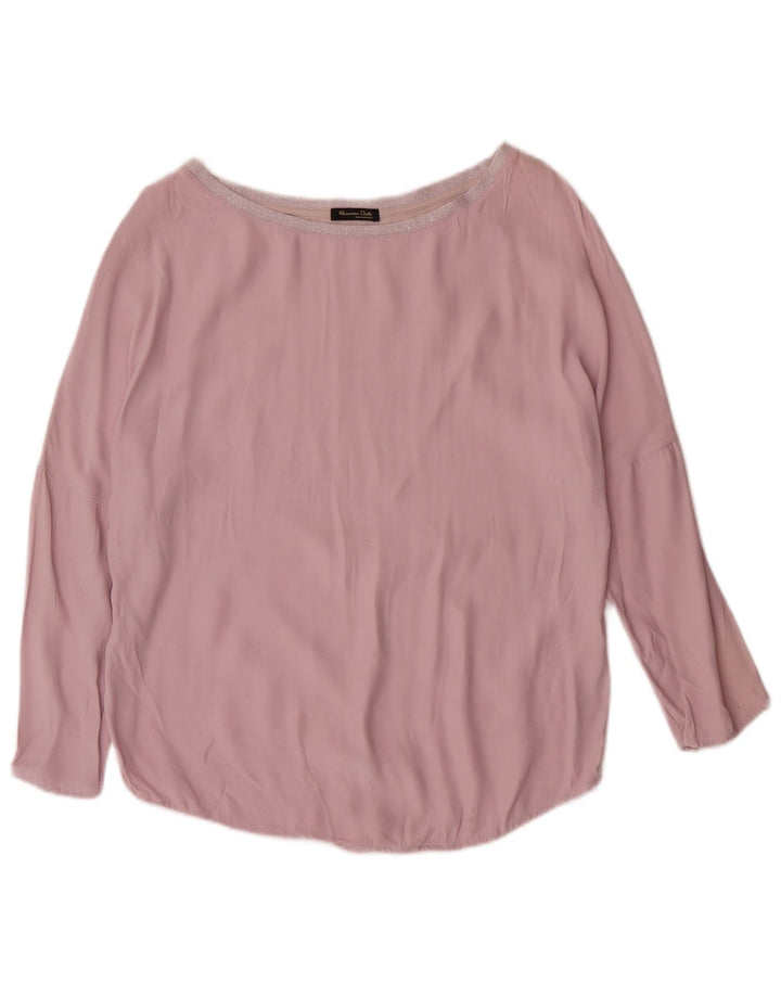 MASSIMO DUTTI Womens Oversized Blouse Top UK 10 Small Pink Colourblock