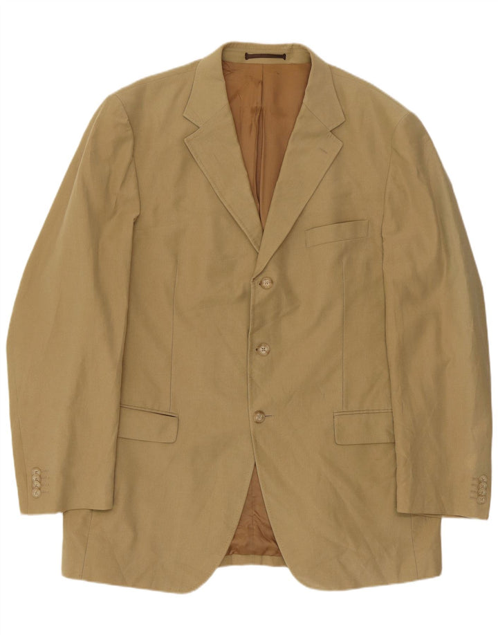 Massimo Dutti Mens 3 Button Blazer Jacket EU 56 XL Beige