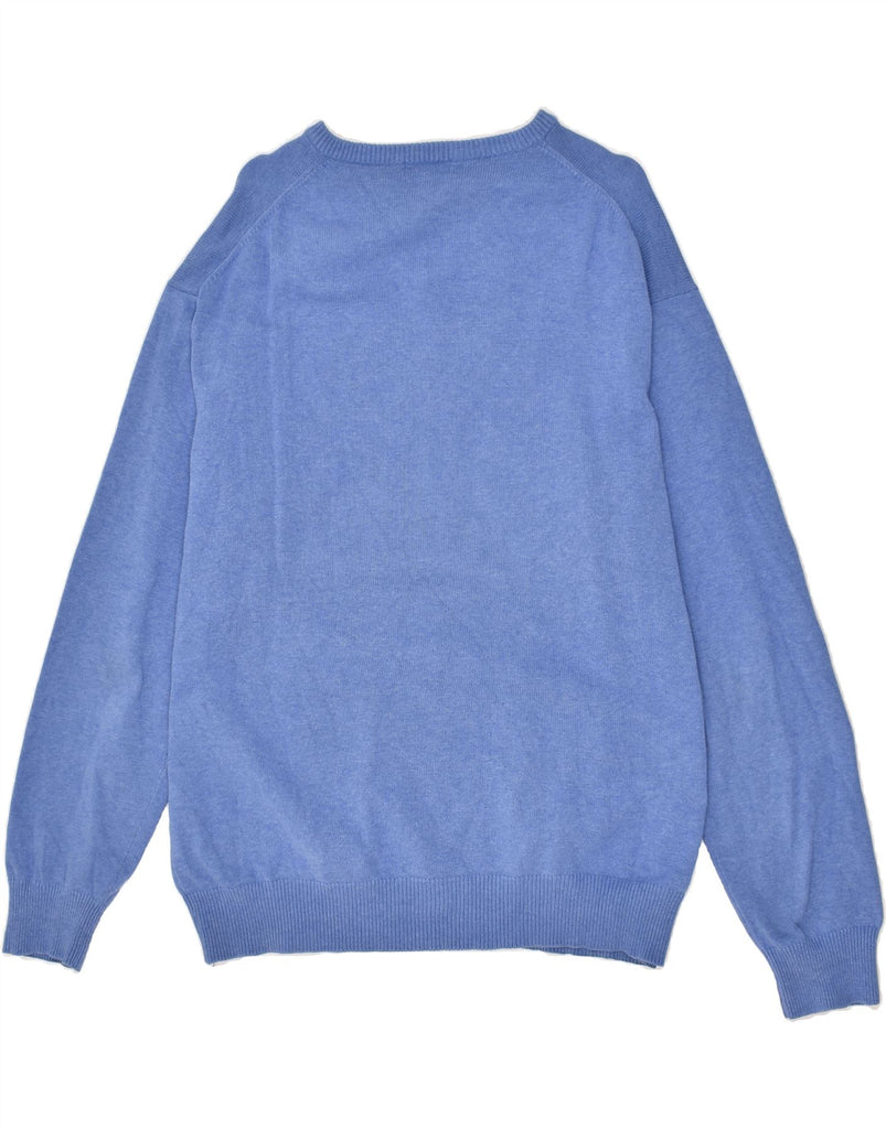 GANT Mens V-Neck Jumper Sweater 2XL Blue Cotton | Vintage Gant | Thrift | Second-Hand Gant | Used Clothing | Messina Hembry 