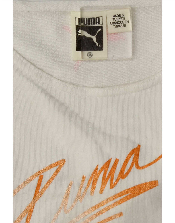 Puma Womens Graphic Sweatshirt Jumper UK 6 XS White