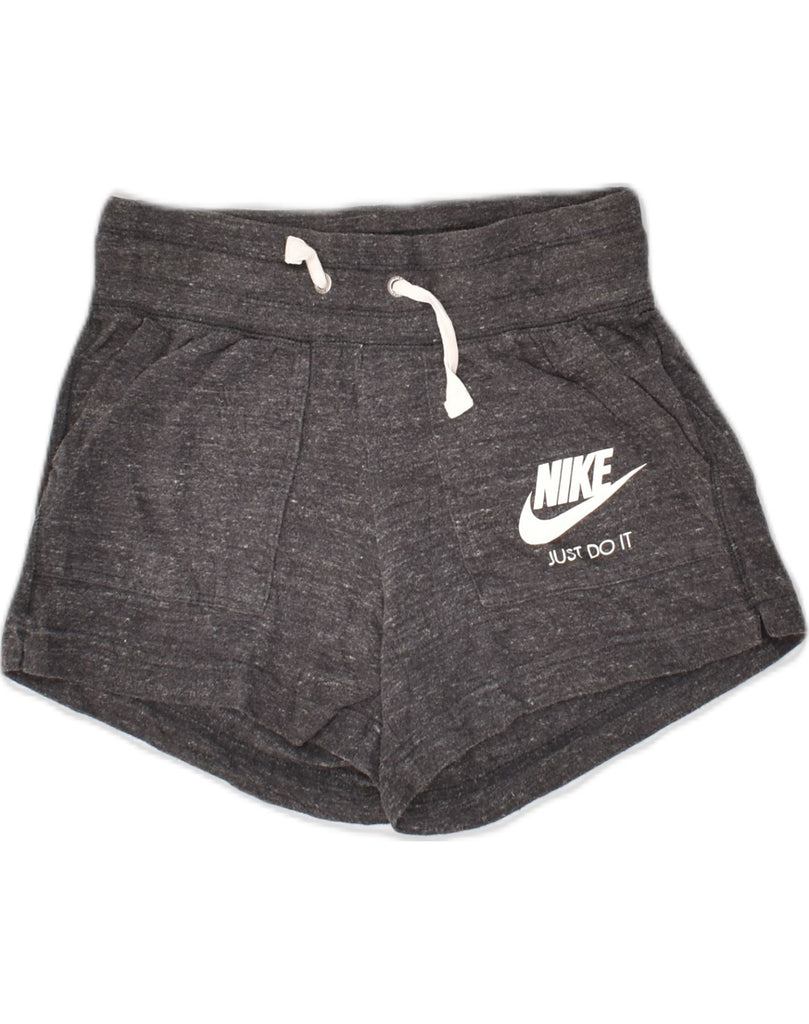 NIKE Womens Sport Shorts UK 6 XS Grey Polyester | Vintage Nike | Thrift | Second-Hand Nike | Used Clothing | Messina Hembry 