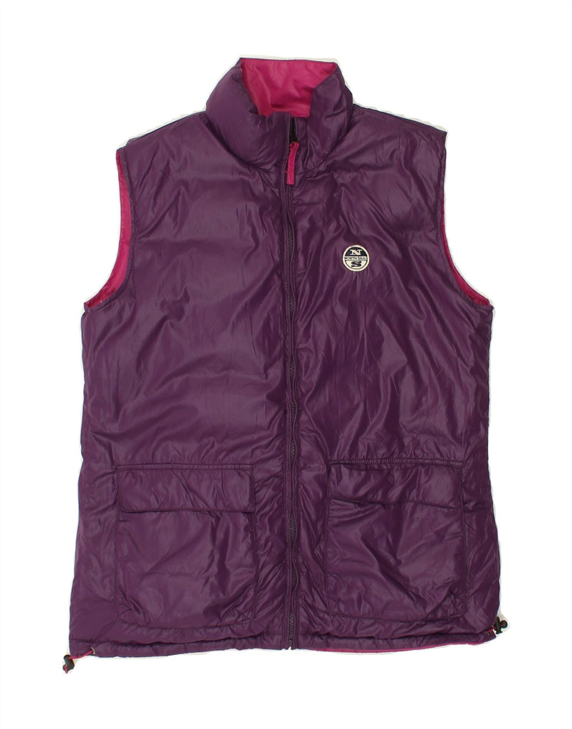 NORTH SAILS Womens Reversible Padded Gilet UK 14 Medium Pink Polyamide | Vintage North Sails | Thrift | Second-Hand North Sails | Used Clothing | Messina Hembry 