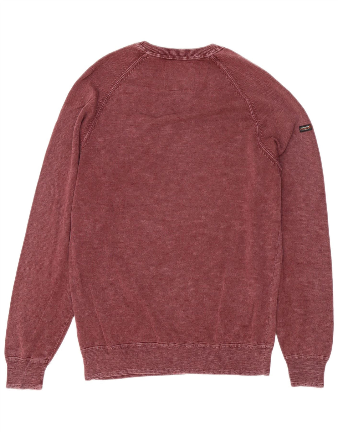Superdry Mens Sweatshirt Jumper Large Burgundy Cotton