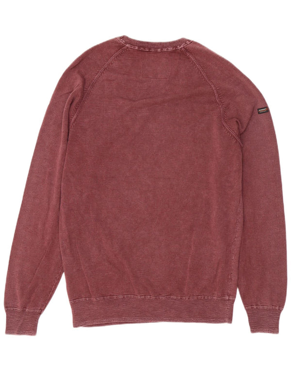Superdry Mens Sweatshirt Jumper Large Burgundy Cotton