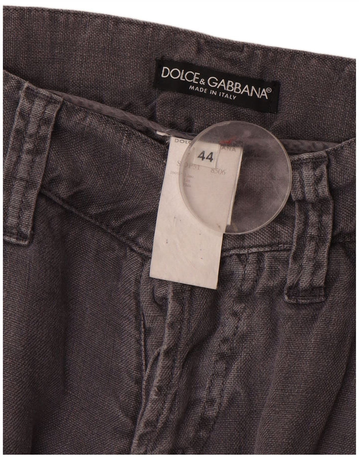 Dolce & Gabbana Womens Straight Casual Trousers IT 44 Medium W30 L34 Grey