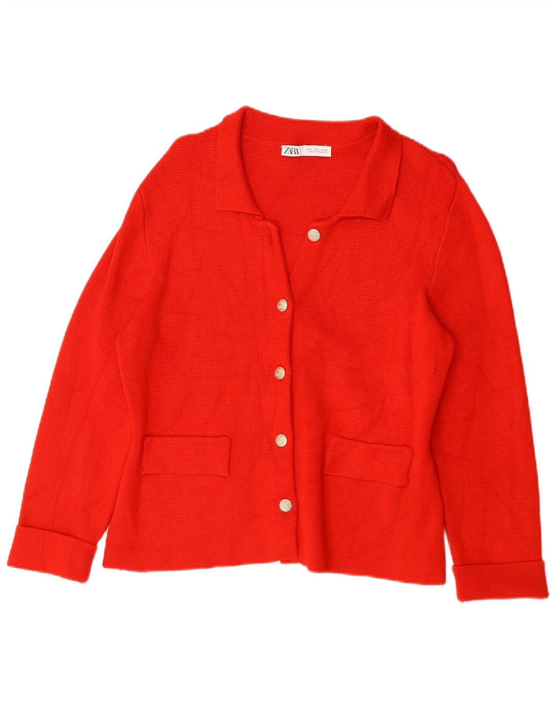 Zara Womens Cardigan Sweater UK 16 Large Red Viscose