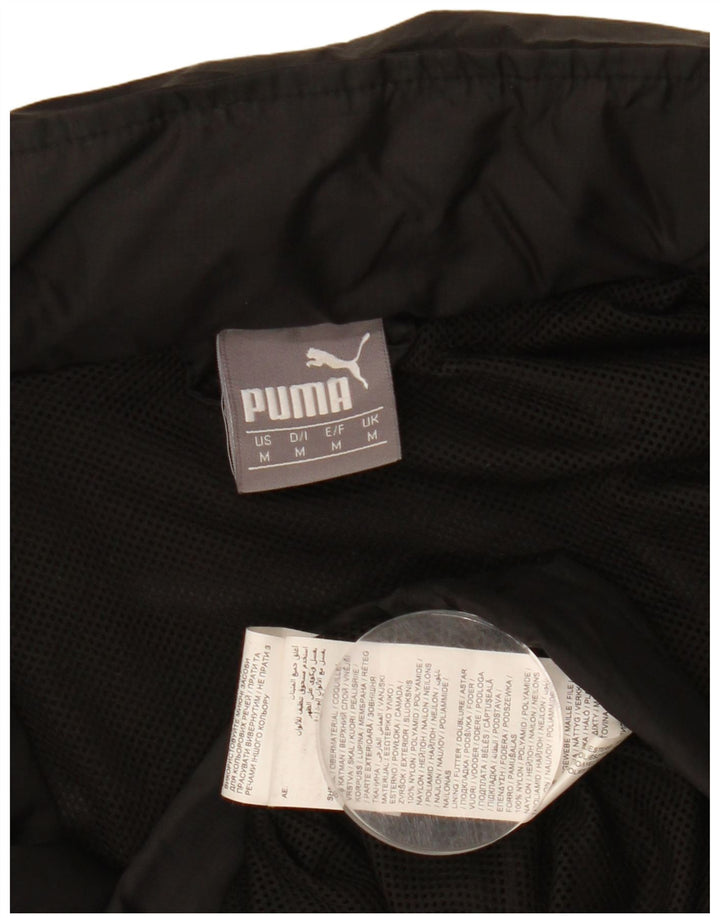PUMA Mens Hooded Rain Jacket UK 38 Medium Black Nylon