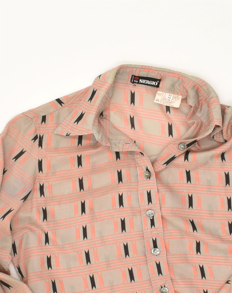 VINTAGE Womens Shirt UK 14 Medium Pink Striped Cotton | Vintage Vintage | Thrift | Second-Hand Vintage | Used Clothing | Messina Hembry 