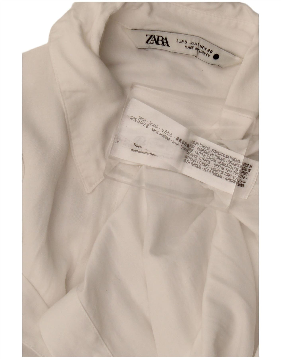 Zara Womens Shirt UK 10 Small White Lyocell
