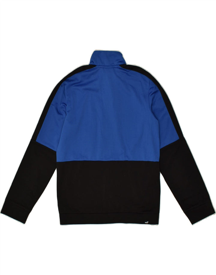 PUMA Boys Graphic Tracksuit Top Jacket 11-12 Years Blue Colourblock | Vintage Puma | Thrift | Second-Hand Puma | Used Clothing | Messina Hembry 