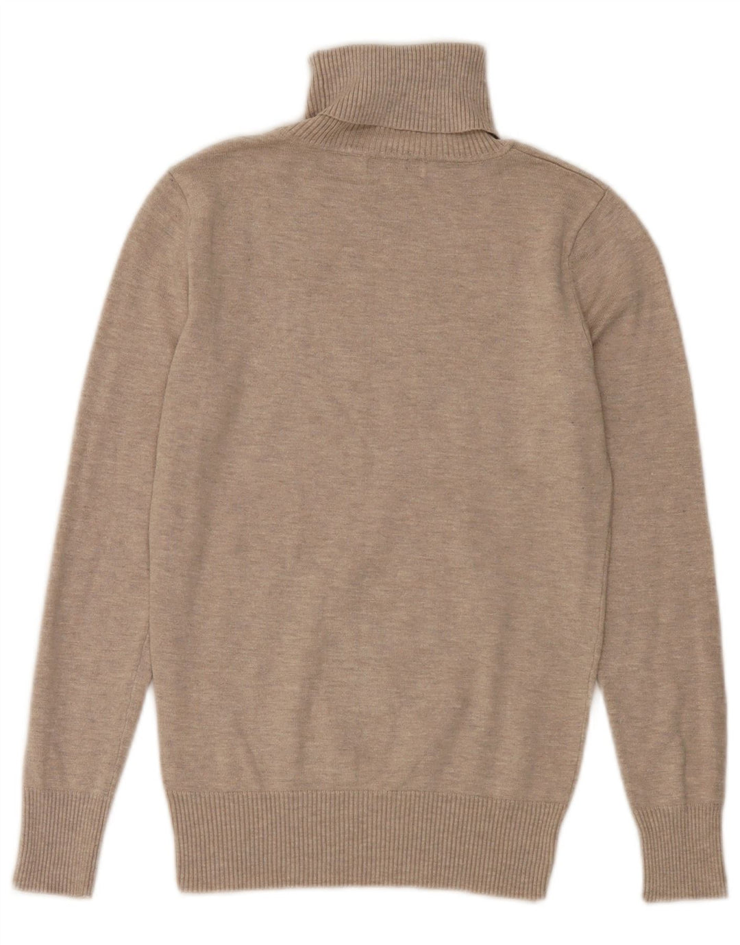 Vintage Womens Roll Neck Jumper Sweater IT 40 Small Beige Flecked
