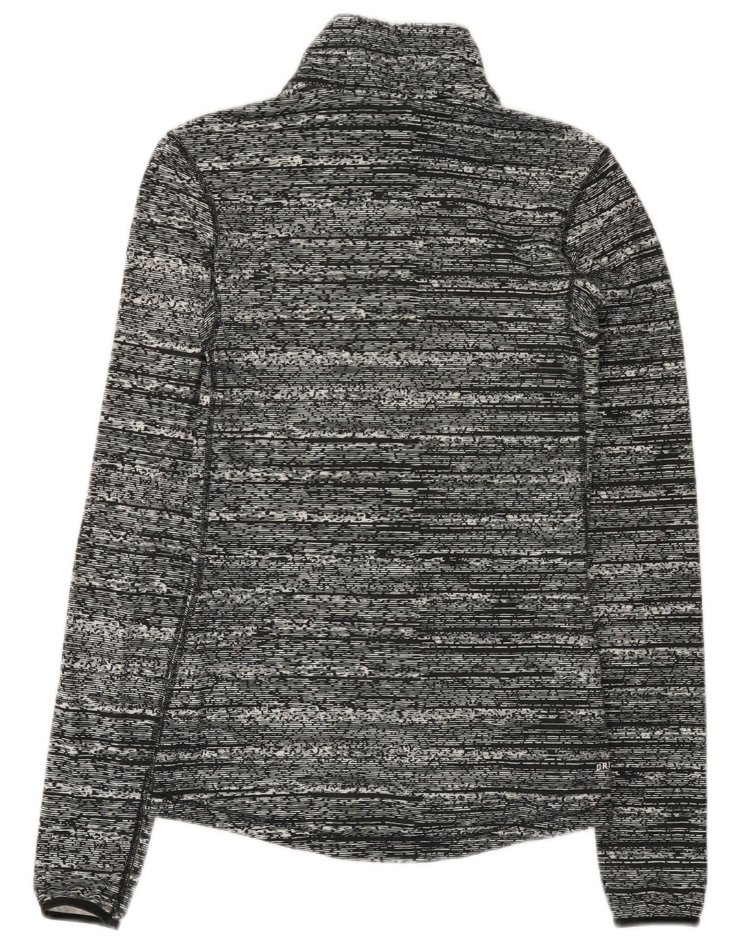 Nike Mens Zip Neck Top Long Sleeve Small Grey Flecked Polyester