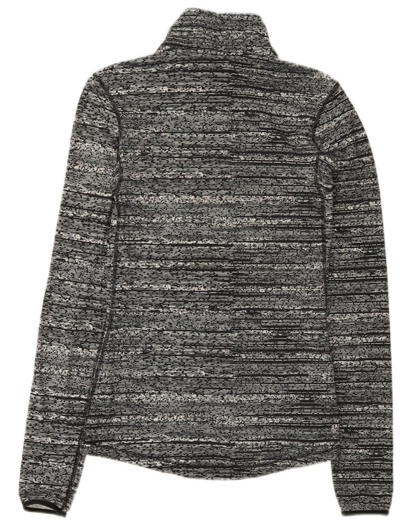 Nike Mens Zip Neck Top Long Sleeve Small Grey Flecked Polyester