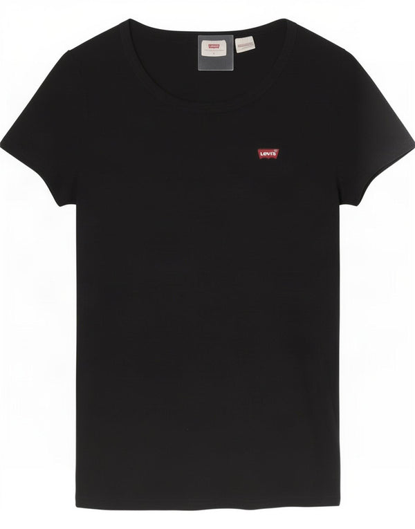 Levi's Womens T-Shirt Top UK 10 Small Black Cotton