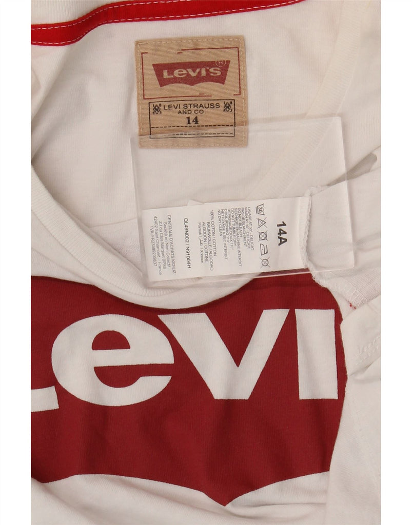 LEVI'S Boys Graphic T-Shirt Top 13-14 Years White Cotton Vintage Levi's and Second-Hand Levi's from Messina Hembry 