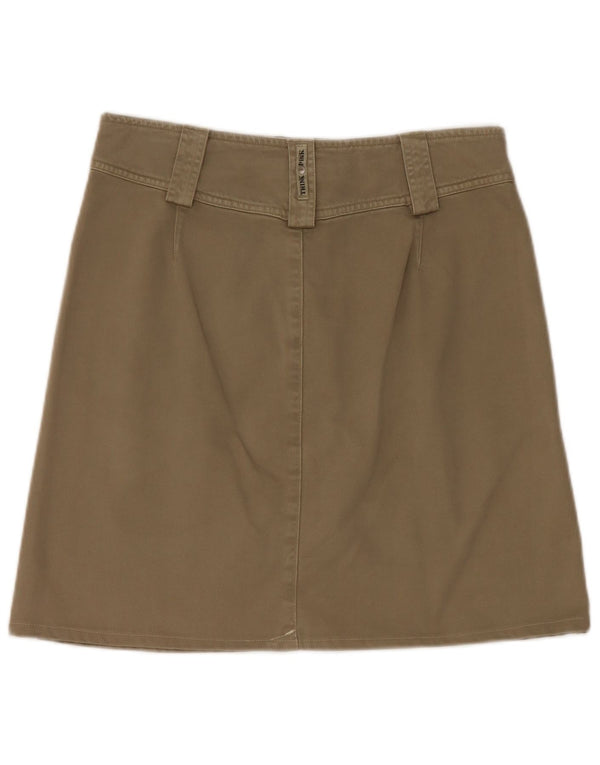 Think Pink Womens A-Line Skirt W28 Medium Beige Cotton