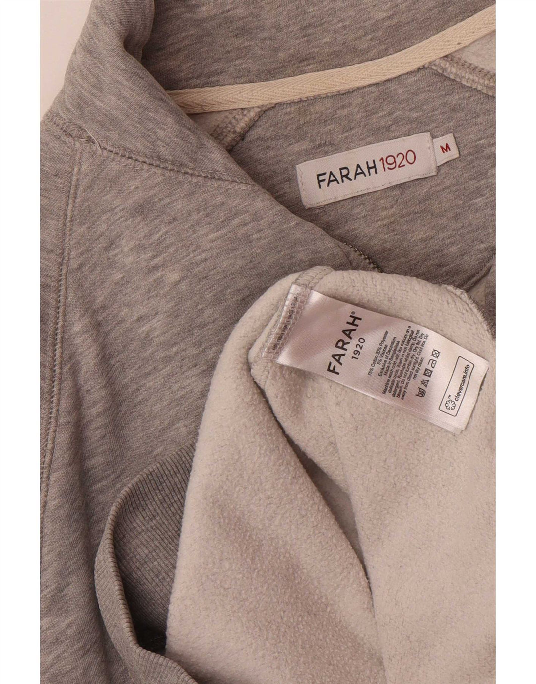 Farah Mens Zip Neck Sweatshirt Jumper Medium Grey Cotton