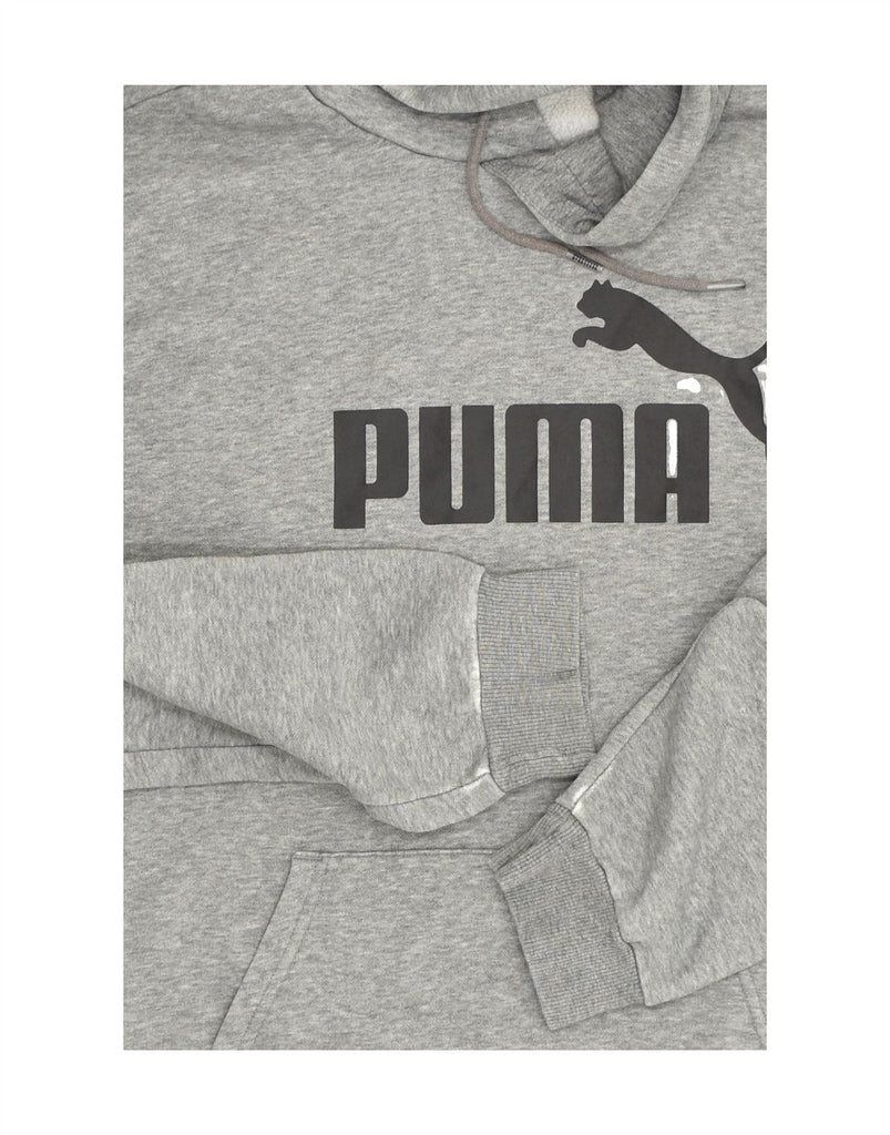 PUMA Mens Graphic Hoodie Jumper Large Grey Cotton | Vintage Puma | Thrift | Second-Hand Puma | Used Clothing | Messina Hembry 