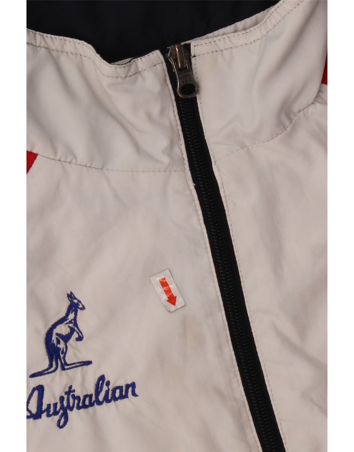 AUSTRALIAN L'ALPINA Mens Italia Tracksuit Top Jacket XS White Colourblock
