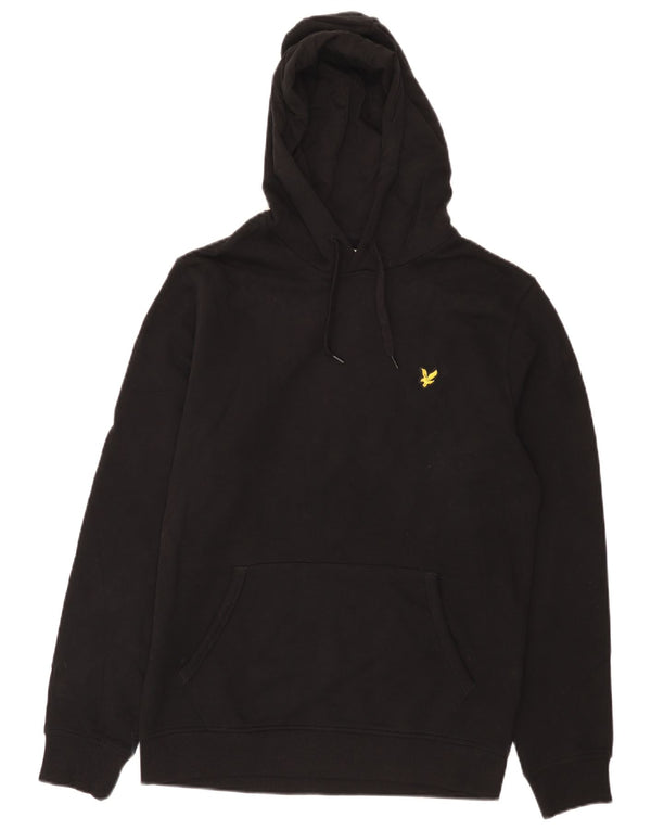 Lyle & Scott Mens Hoodie Jumper Medium Black Cotton