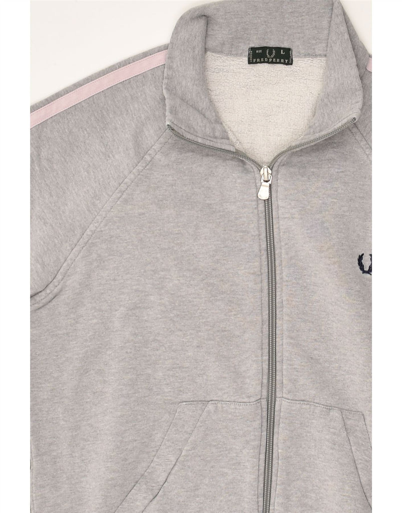 FRED PERRY Girls Tracksuit Top Jacket 13-14 Years Large Grey Cotton | Vintage Fred Perry | Thrift | Second-Hand Fred Perry | Used Clothing | Messina Hembry 