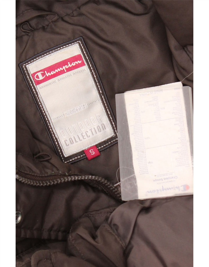 Champion Womens Hooded Padded Coat UK 10 Small Brown Polyester
