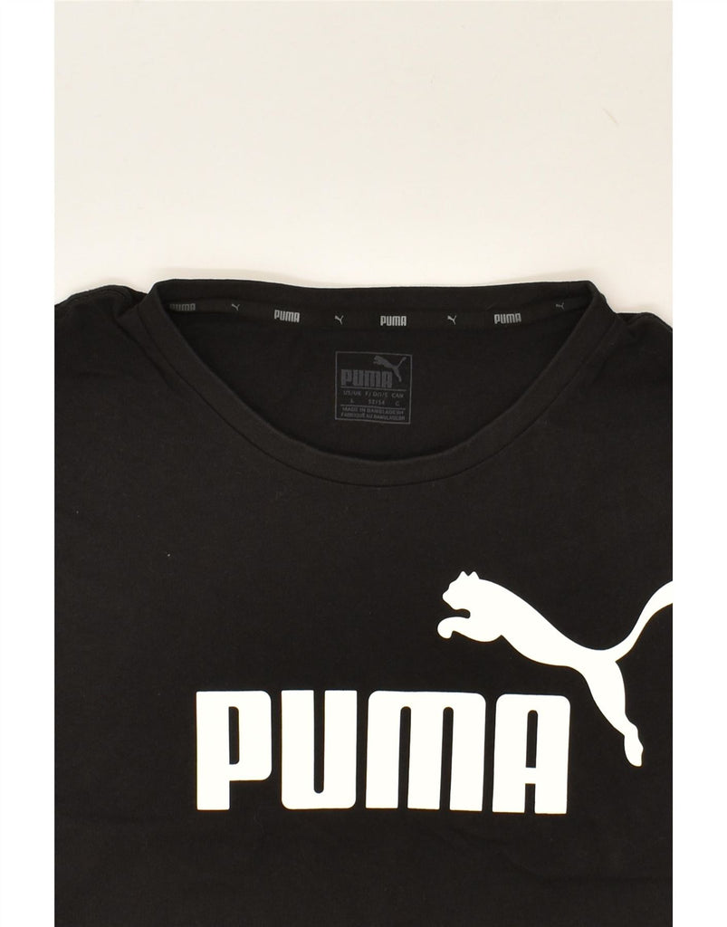 PUMA Mens Graphic T-Shirt Top Large Black Cotton Vintage Puma and Second-Hand Puma from Messina Hembry 