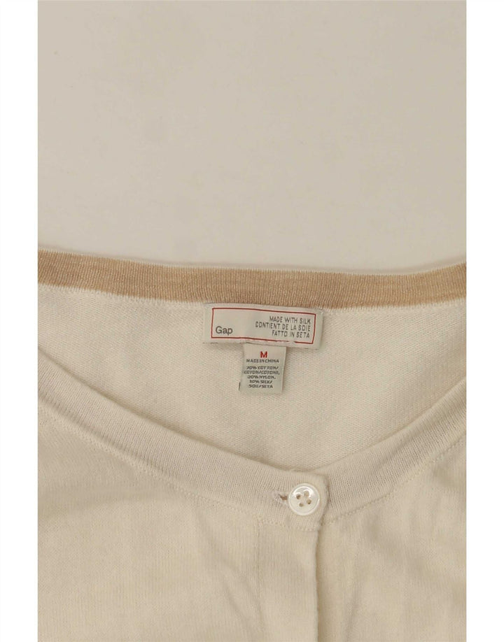 Gap Womens Cardigan Sweater UK 12 Medium White Cotton