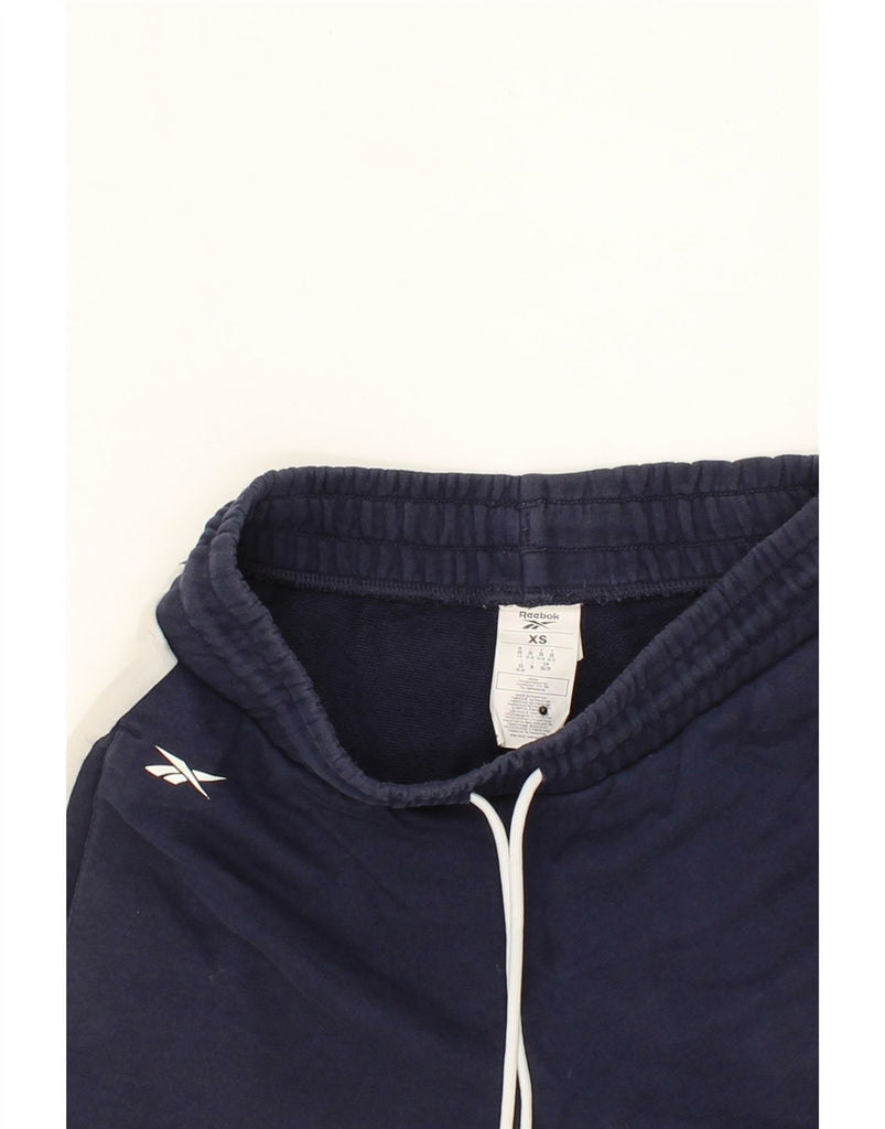 REEBOK Womens Tracksuit Trousers Joggers UK 4/6 XS  Navy Blue Colourblock Vintage Reebok and Second-Hand Reebok from Messina Hembry 