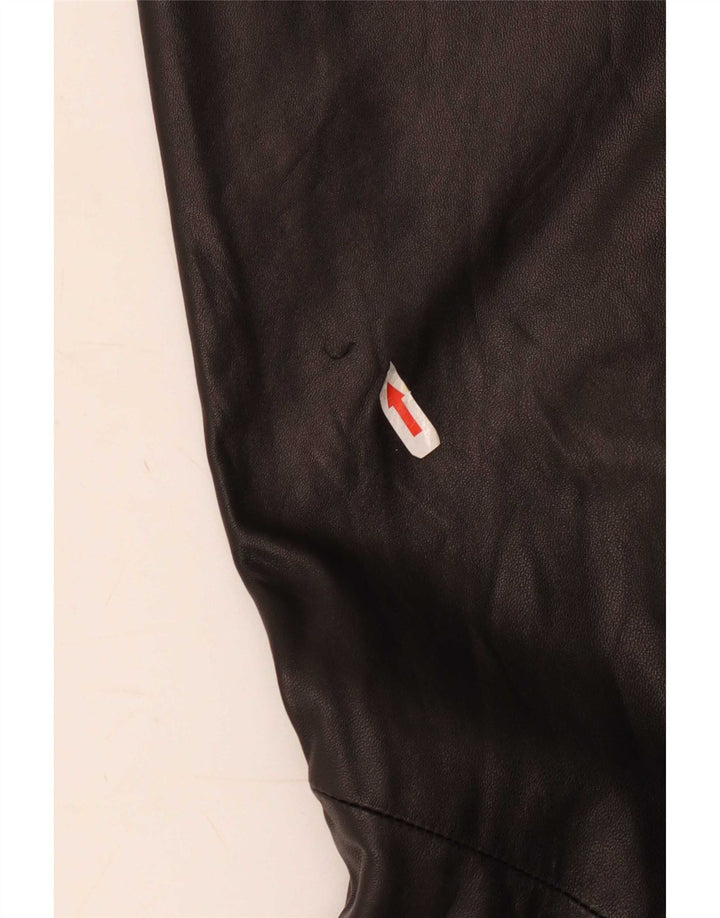 Danier Womens Flare Leather Trousers Size 8 W24 L31 Black