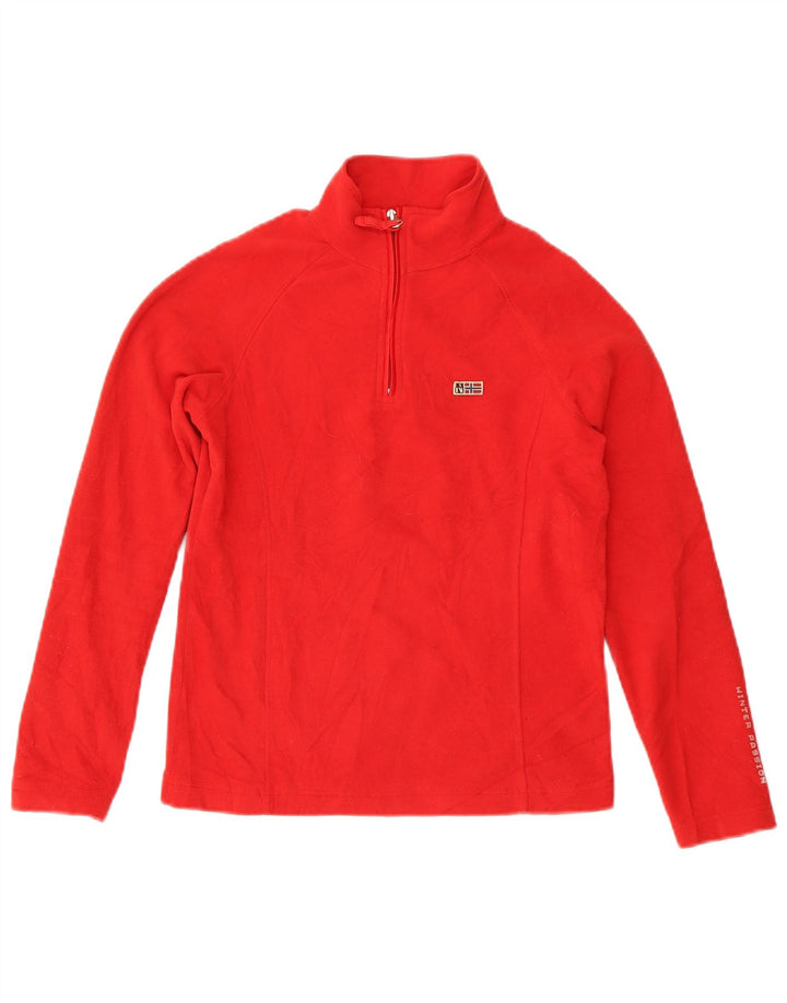 NAPAPIJRI Womens Zip Neck Fleece Jumper UK 10 Small Red Polyester