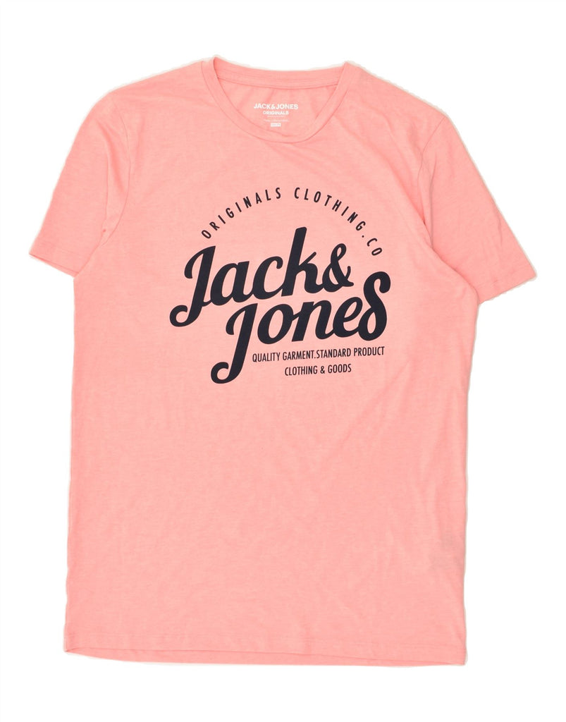 JACK & JONES Mens Slim Fit Graphic T-Shirt Top Large Pink Polyester | Vintage Jack & Jones | Thrift | Second-Hand Jack & Jones | Used Clothing | Messina Hembry 