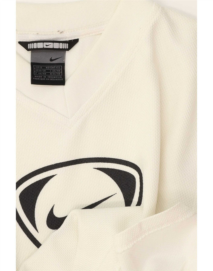 Nike Mens Graphic T-Shirt Top UK 36/38 Small White Striped Polyester